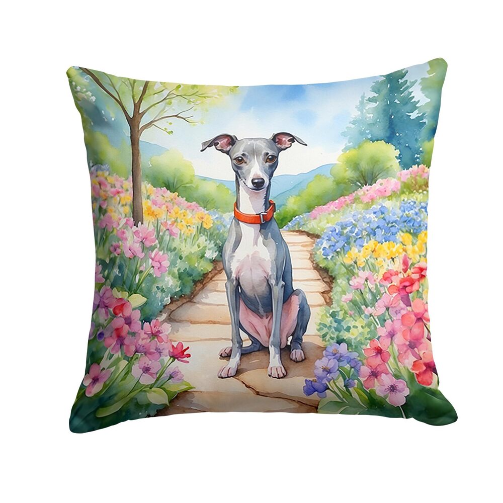 3462 Spring Path Throw Pillow, 18Hx18W, Italian Greyhound 6652